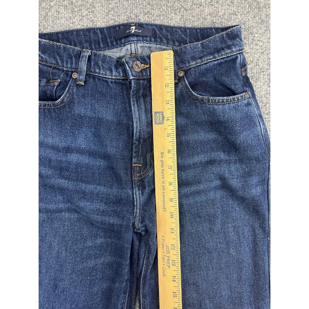 7 For All Mankind Dojo Tailorless Jeans Womens 27 Dark Wash High Rise Wide Leg - Picture 4 of 10